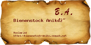 Bienenstock Anikó névjegykártya
